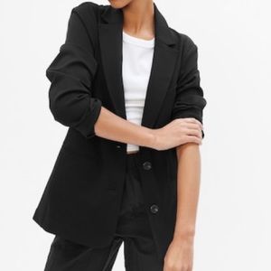 GAP Black Lined Fitted Blazer Jacket